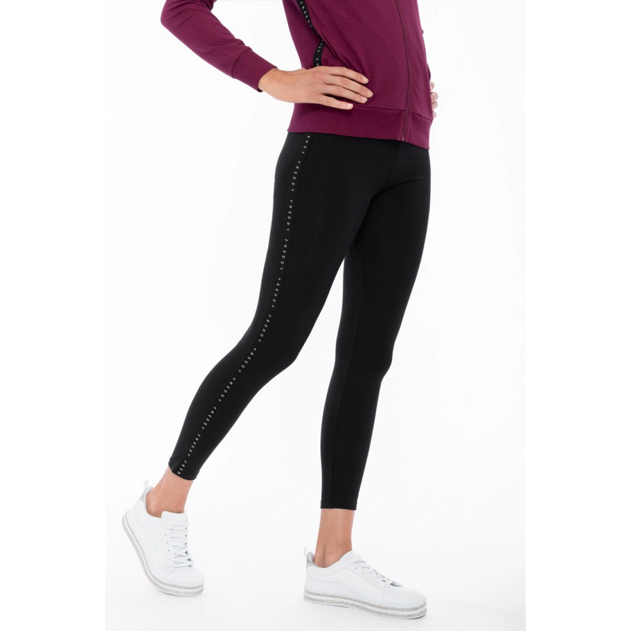 Freddy Leggings with a decorated black lateral band - F0WBCP5-N - Spot Team