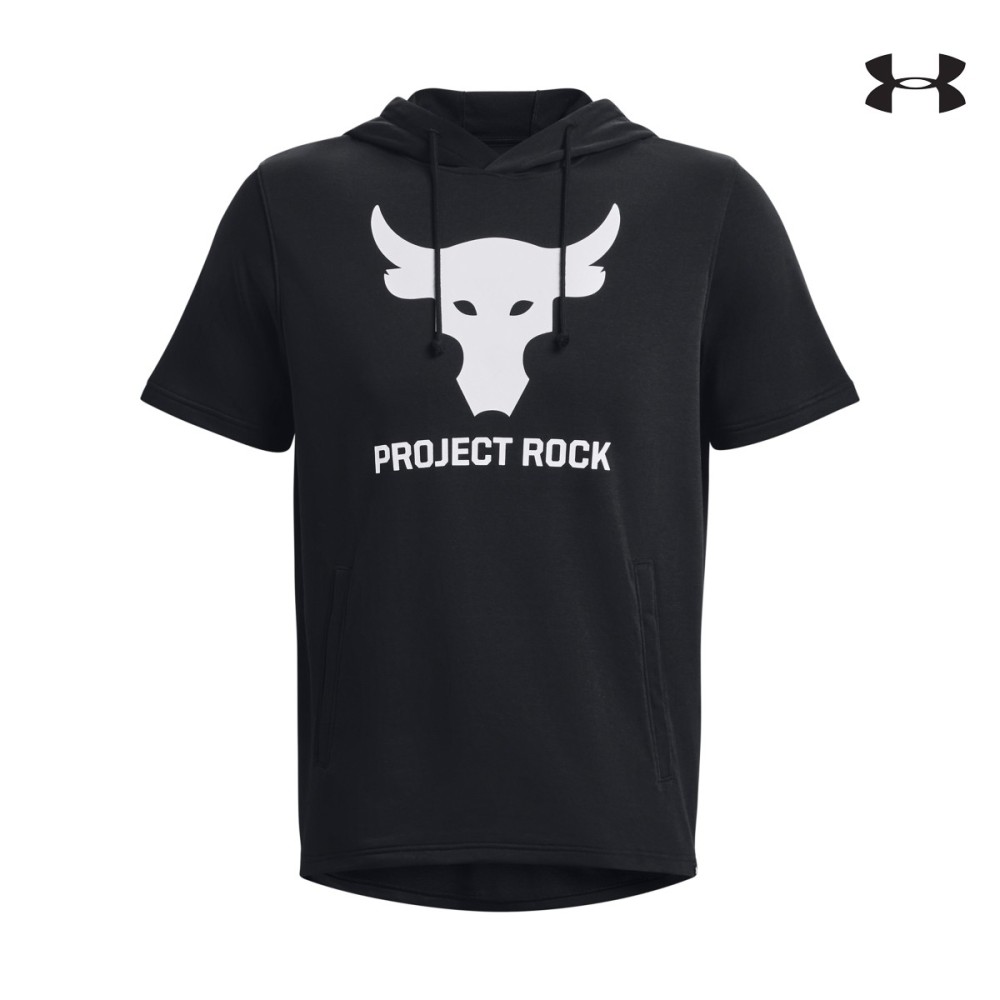 Under Armour Men's Project Rock Terry Short Sleeve Hoodie Ανδρικό T-shirt  με κουκούλα - 1377427-001 - Spot Team